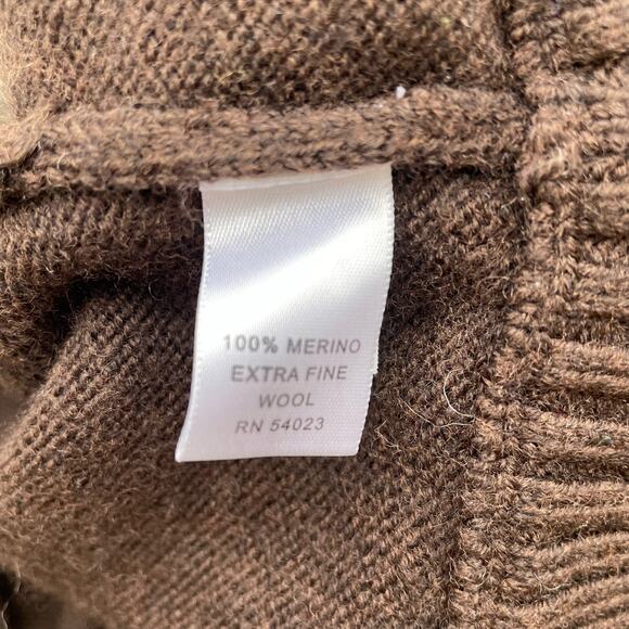 Banana Republic Cardigan Sweater Brown 100% Merino Wool Small Brown - Picture 9 of 10